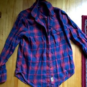 TNA aritzia plaid button up shirt